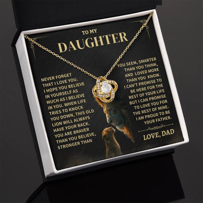 TO MY DAUGHTER "Promise To Love You For The Rest Of Mine" - FROM DAD - Premium Love Knot Necklace