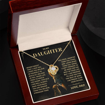 TO MY DAUGHTER "Promise To Love You For The Rest Of Mine" - FROM DAD - Premium Love Knot Necklace