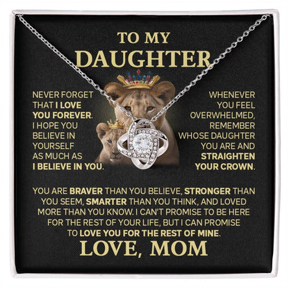 TO MY DAUGHTER FROM MOM - Premium Love Knot Necklace