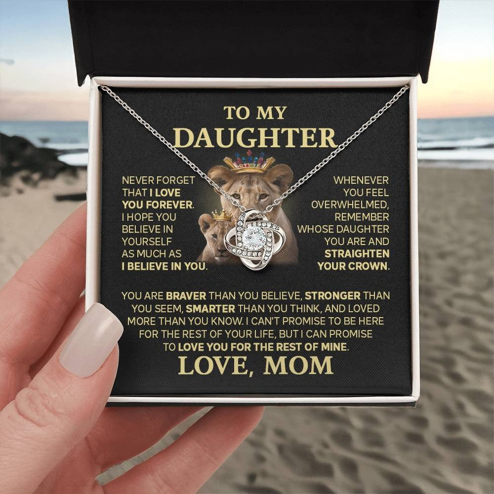 TO MY DAUGHTER FROM MOM - Premium Love Knot Necklace