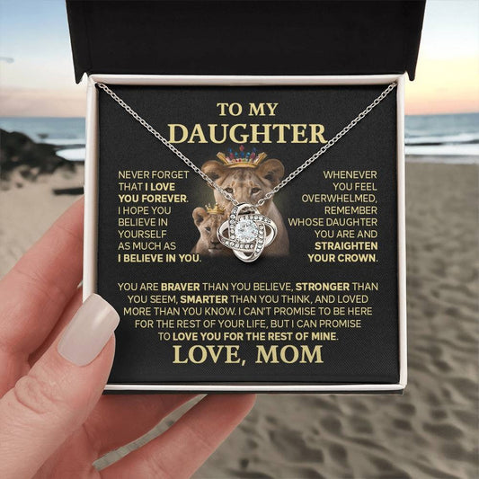 TO MY DAUGHTER FROM MOM - Premium Love Knot Necklace