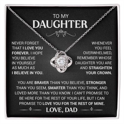 TO MY DAUGHTER FROM DAD "Believe in Yourself" - Premium Love Knot Necklace