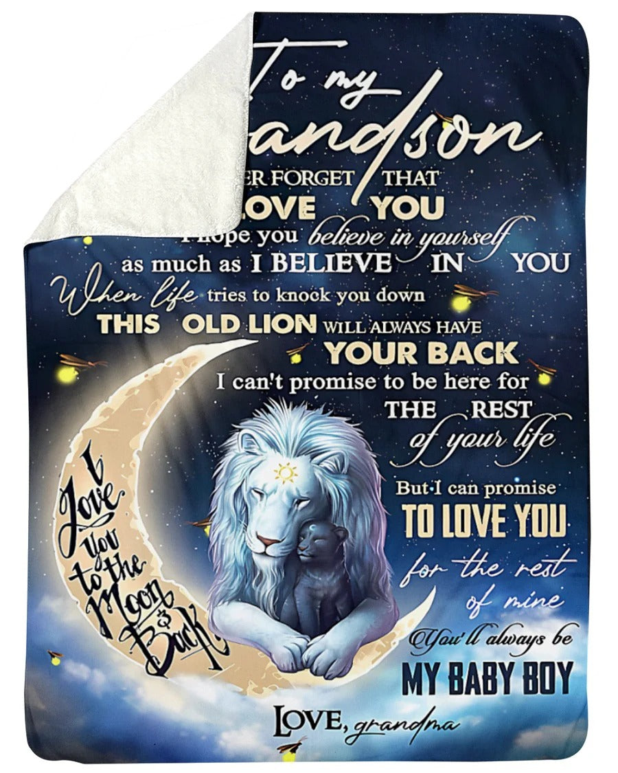 BLANKET FOR GRANDSON – COMFORT & WARMTH GIFT FROM GRANDMA  Sherpa Fleece Quilt Blanket EBIL00 (SKU-CHAU-B19)