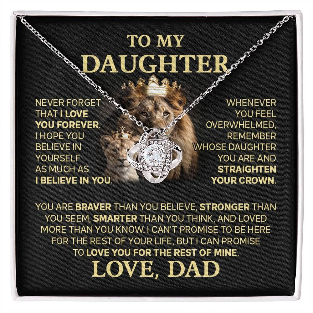 TO MY DAUGHTER FROM DAD  - Premium Love Knot Necklace