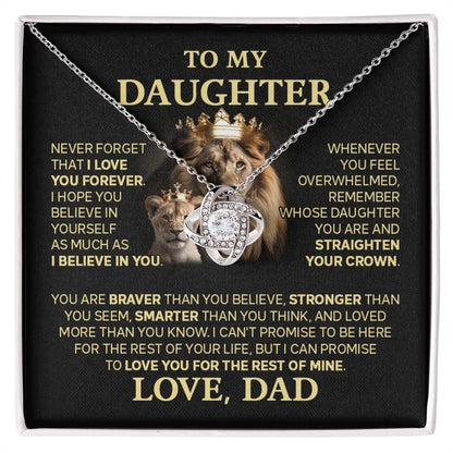 TO MY DAUGHTER FROM DAD  - Premium Love Knot Necklace