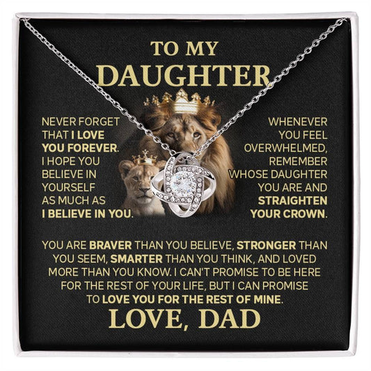TO MY DAUGHTER FROM DAD  - Premium Love Knot Necklace
