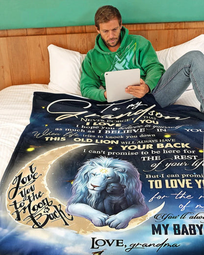 BLANKET FOR GRANDSON – COMFORT & WARMTH GIFT FROM GRANDMA  Sherpa Fleece Quilt Blanket EBIL00 (SKU-CHAU-B19)