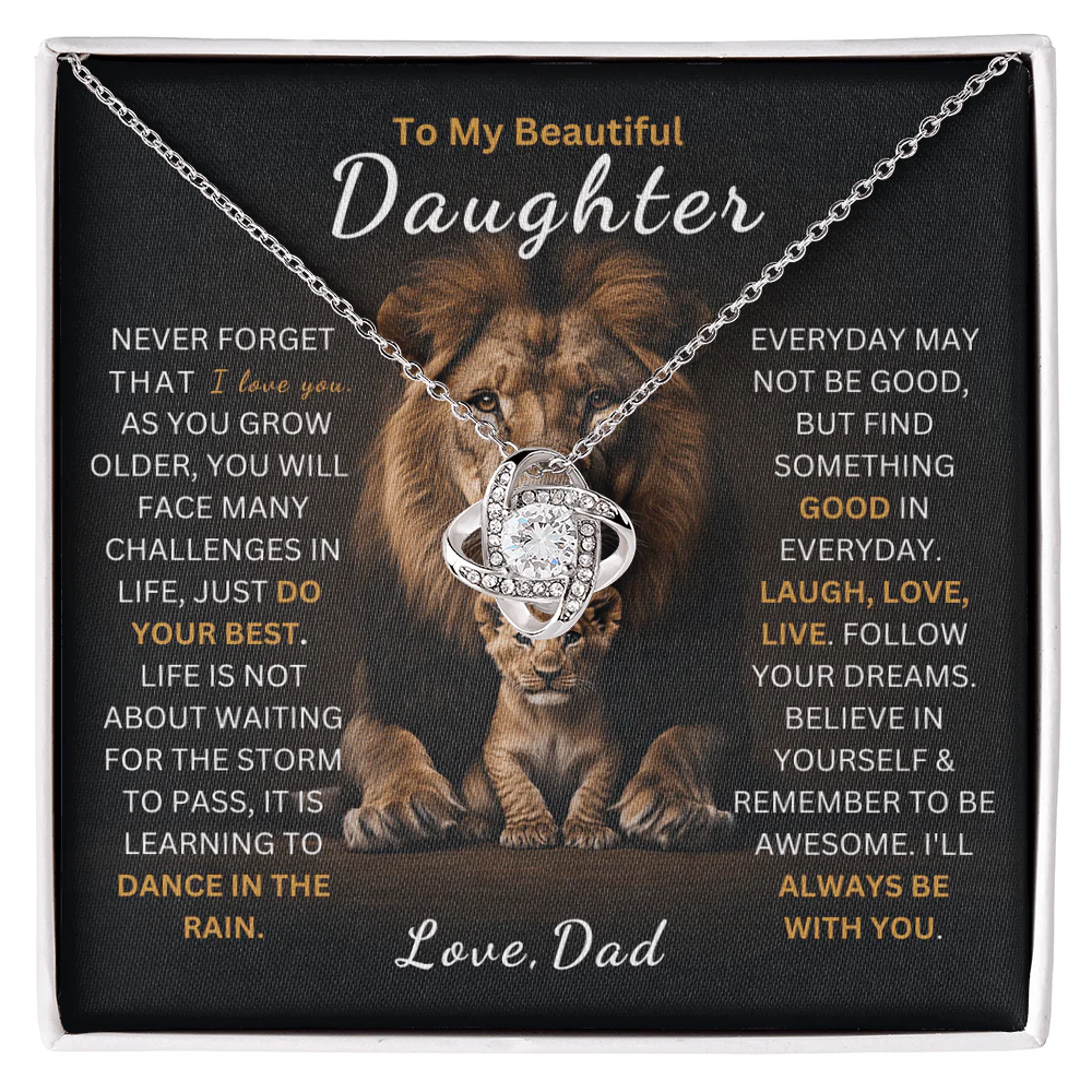 TO MY DAUGHTER FROM DAD - Premium Love Knot Necklace