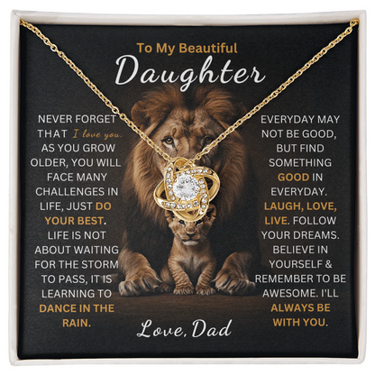 TO MY DAUGHTER FROM DAD - Premium Love Knot Necklace
