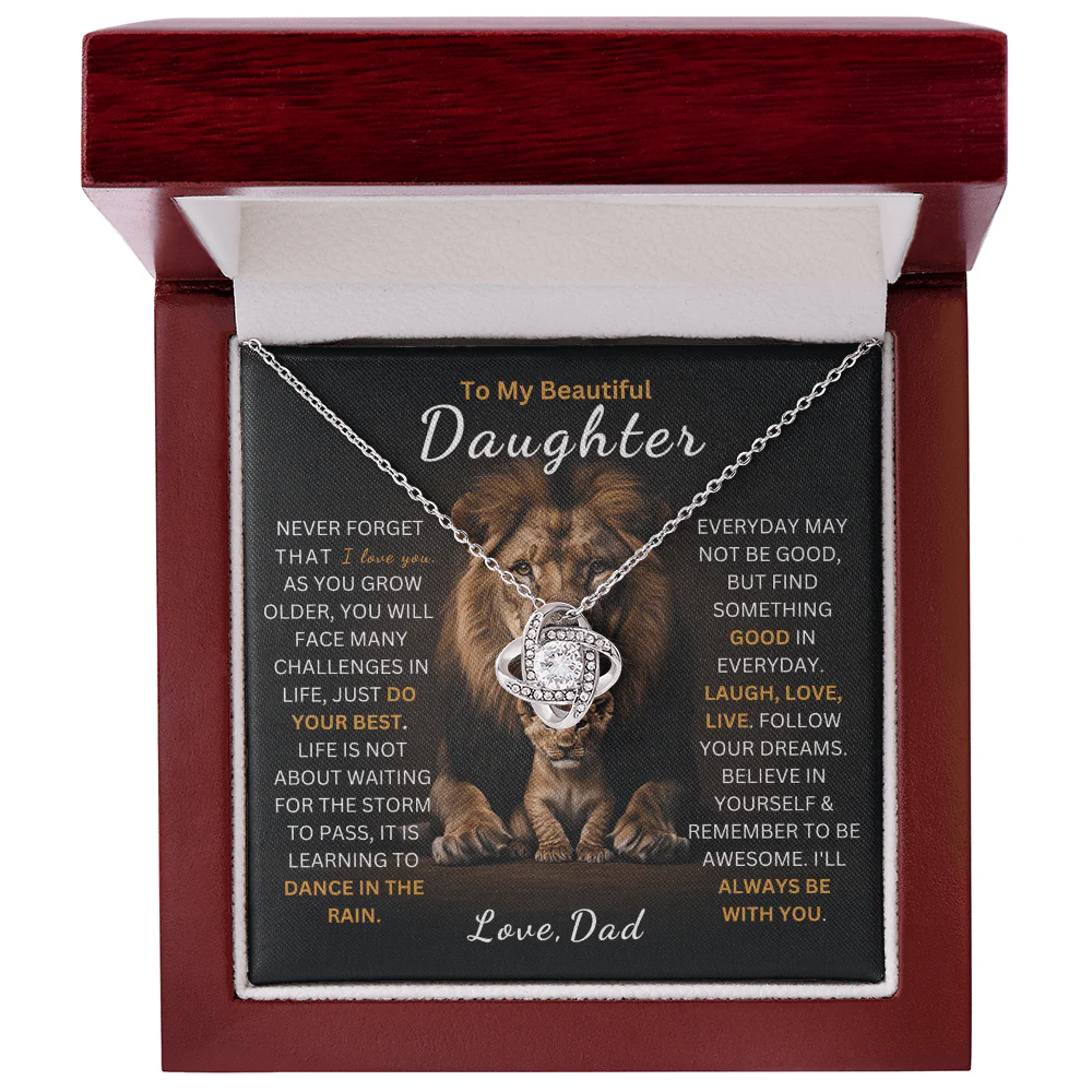 TO MY DAUGHTER FROM DAD - Premium Love Knot Necklace