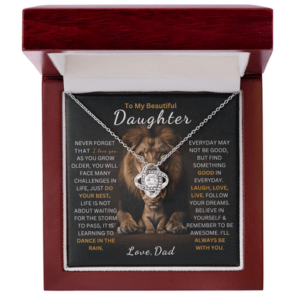 TO MY DAUGHTER FROM DAD - Premium Love Knot Necklace