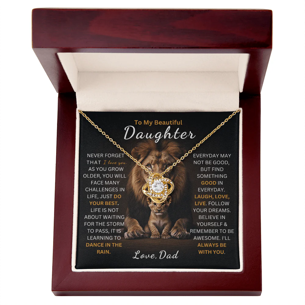 TO MY DAUGHTER FROM DAD - Premium Love Knot Necklace