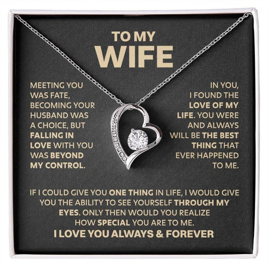 TO MY WIFE - GIFT FROM HUSBAND "Meeting You Was Fate" - Forever Love Necklace