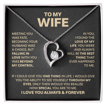 TO MY WIFE - GIFT FROM HUSBAND "Meeting You Was Fate" - Forever Love Necklace