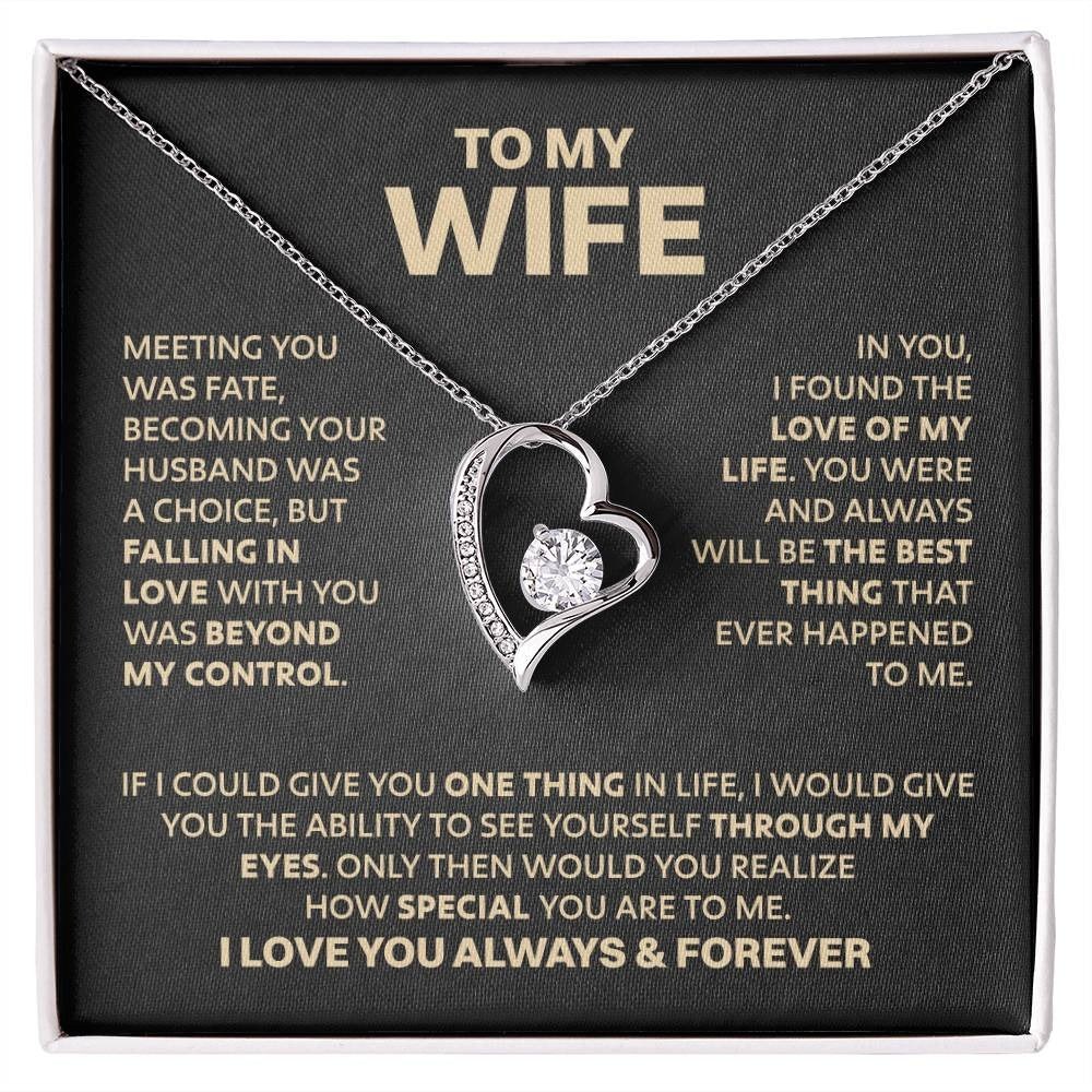 TO MY WIFE - GIFT FROM HUSBAND "Meeting You Was Fate" - Forever Love Necklace
