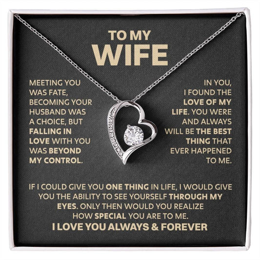 TO MY WIFE - GIFT FROM HUSBAND "Meeting You Was Fate" - Forever Love Necklace