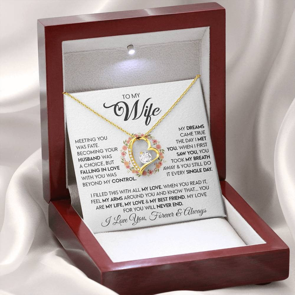 TO MY WIFE - GIFT FROM HUSBAND "Meeting You Was Fate" - Forever Love Necklace (SKUJ12-279)