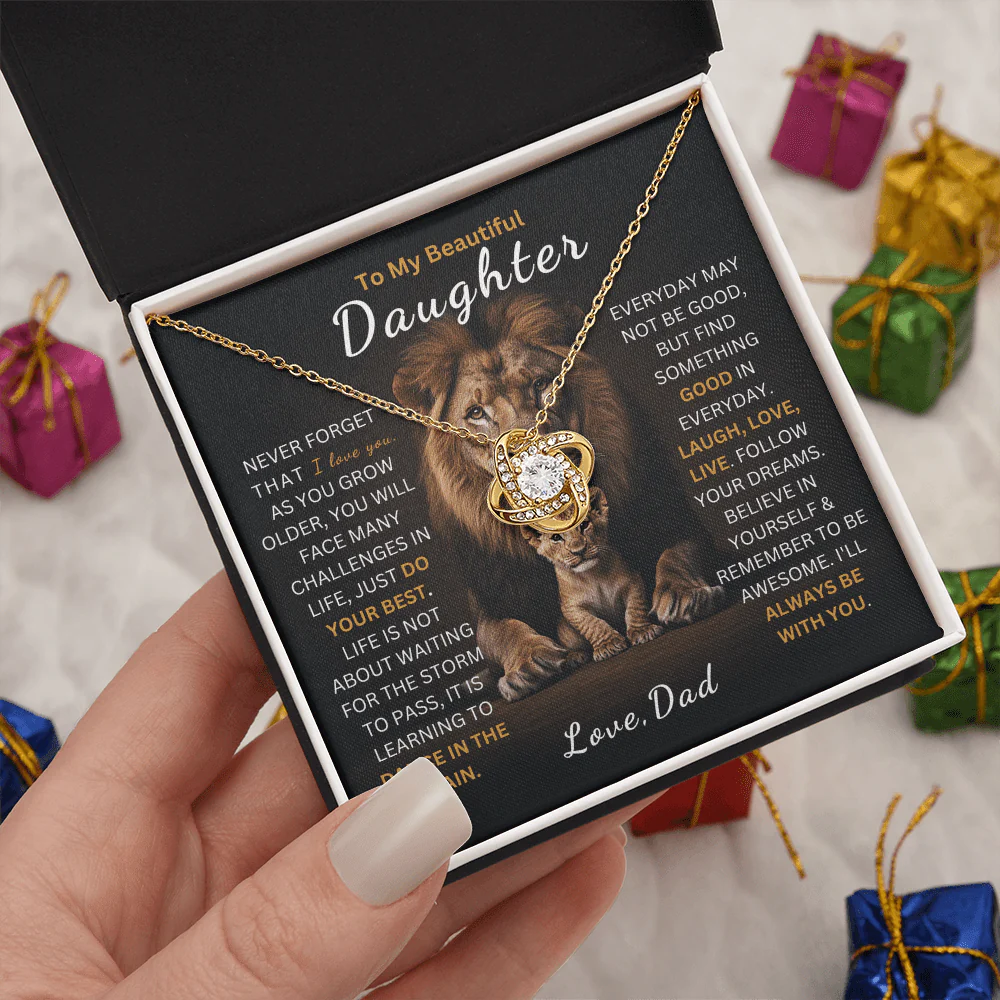 TO MY DAUGHTER FROM DAD - Premium Love Knot Necklace