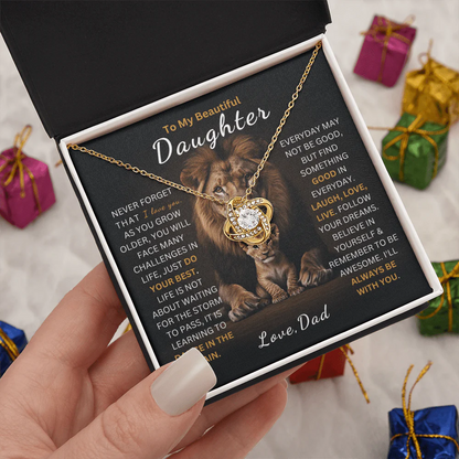 TO MY DAUGHTER FROM DAD - Premium Love Knot Necklace