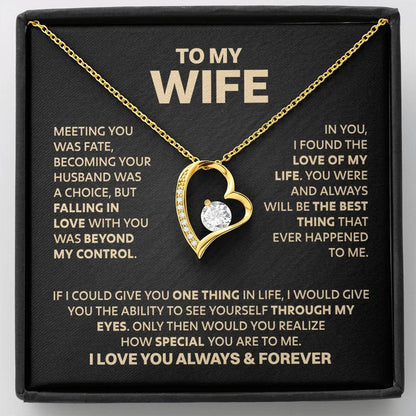 TO MY WIFE - GIFT FROM HUSBAND "Meeting You Was Fate" - Forever Love Necklace