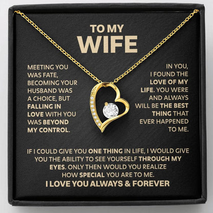 TO MY WIFE - GIFT FROM HUSBAND "Meeting You Was Fate" - Forever Love Necklace