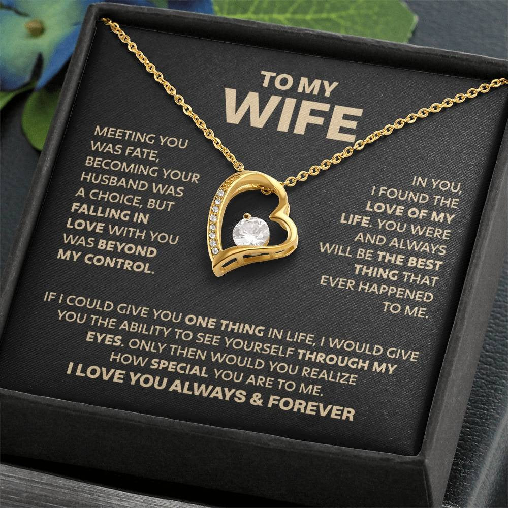 TO MY WIFE - GIFT FROM HUSBAND "Meeting You Was Fate" - Forever Love Necklace