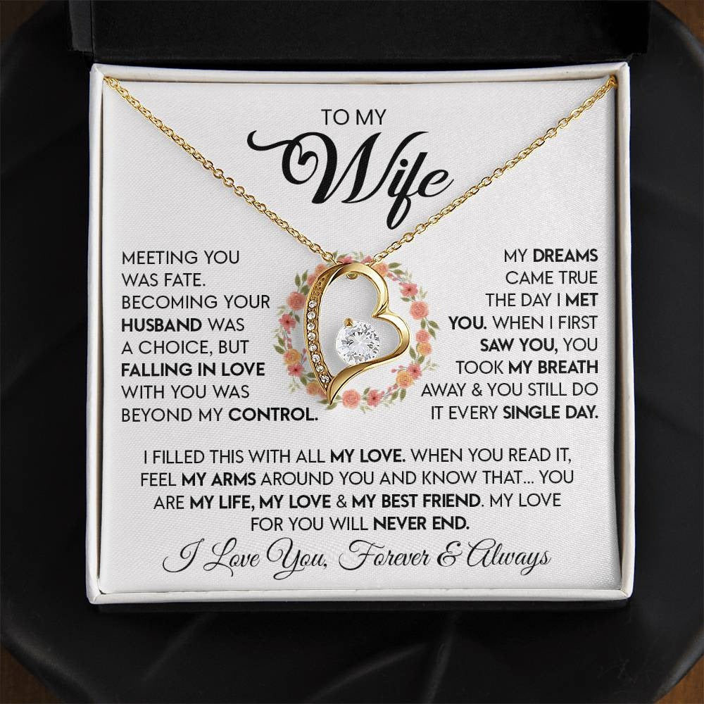 TO MY WIFE - GIFT FROM HUSBAND "Meeting You Was Fate" - Forever Love Necklace (SKUJ12-279)