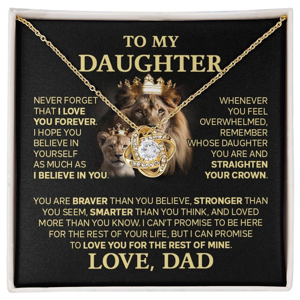 TO MY DAUGHTER FROM DAD  - Premium Love Knot Necklace