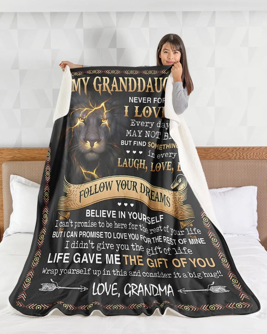 BLANKET FOR GRANDDAUGHTER – COMFORT & WARMTH GIFT FROM GRANDMA  Sherpa Fleece Quilt Blanket EBIL00 (SKUB09-41)