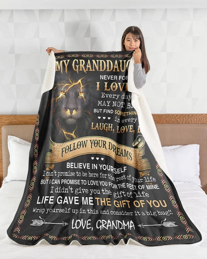 BLANKET FOR GRANDDAUGHTER – COMFORT & WARMTH GIFT FROM GRANDMA  Sherpa Fleece Quilt Blanket EBIL00 (SKUB09-41)