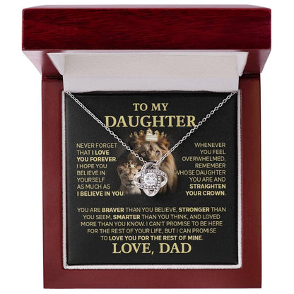 TO MY DAUGHTER FROM DAD  - Premium Love Knot Necklace