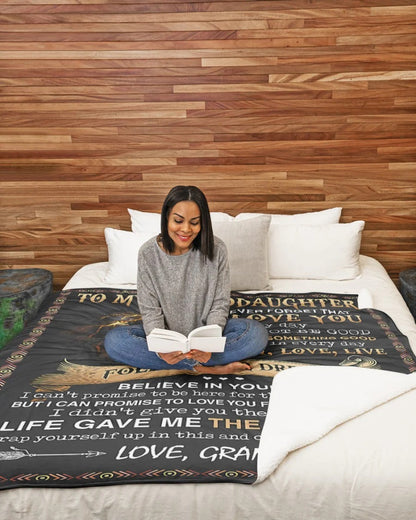 BLANKET FOR GRANDDAUGHTER – COMFORT & WARMTH GIFT FROM GRANDMA  Sherpa Fleece Quilt Blanket EBIL00 (SKUB09-41)