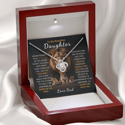 TO MY DAUGHTER FROM DAD "Always Be With You" - Premium Love Knot Necklace