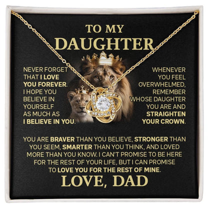TO MY DAUGHTER FROM DAD "Love You For The Rest Of Mine" - Premium Love Knot Necklace
