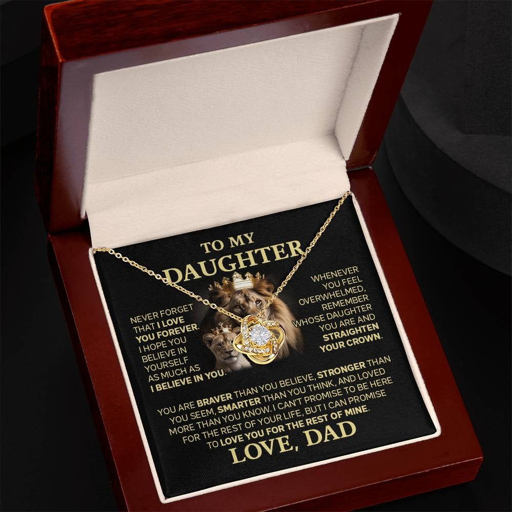 TO MY DAUGHTER FROM DAD "Love You For The Rest Of Mine" - Premium Love Knot Necklace