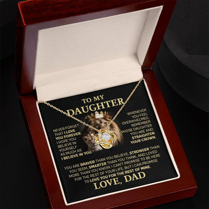 TO MY DAUGHTER FROM DAD "Love You For The Rest Of Mine" - Premium Love Knot Necklace