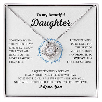 TO MY DAUGHTER FROM MOM and FROM DAD "Promise to Love You" - Premium Love Knot Necklace