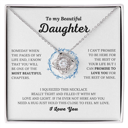 TO MY DAUGHTER FROM MOM and FROM DAD "Promise to Love You" - Premium Love Knot Necklace