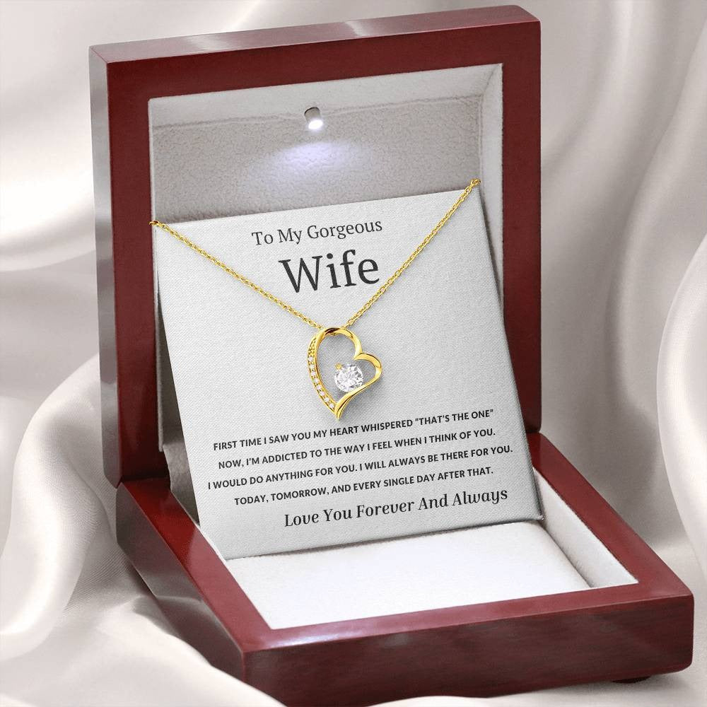 TO MY WIFE - GIFT FROM HUSBAND "The First Time I Saw You My Heart Whispered That's the One" - Forever Love Necklace