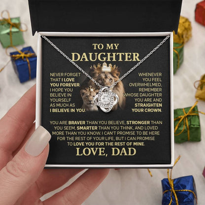 TO MY DAUGHTER FROM DAD "Love You For The Rest Of Mine" - Premium Love Knot Necklace