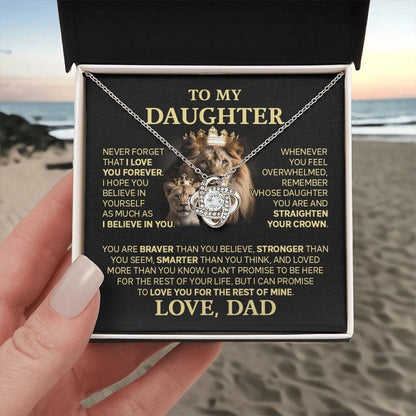 TO MY DAUGHTER FROM DAD "Love You For The Rest Of Mine" - Premium Love Knot Necklace