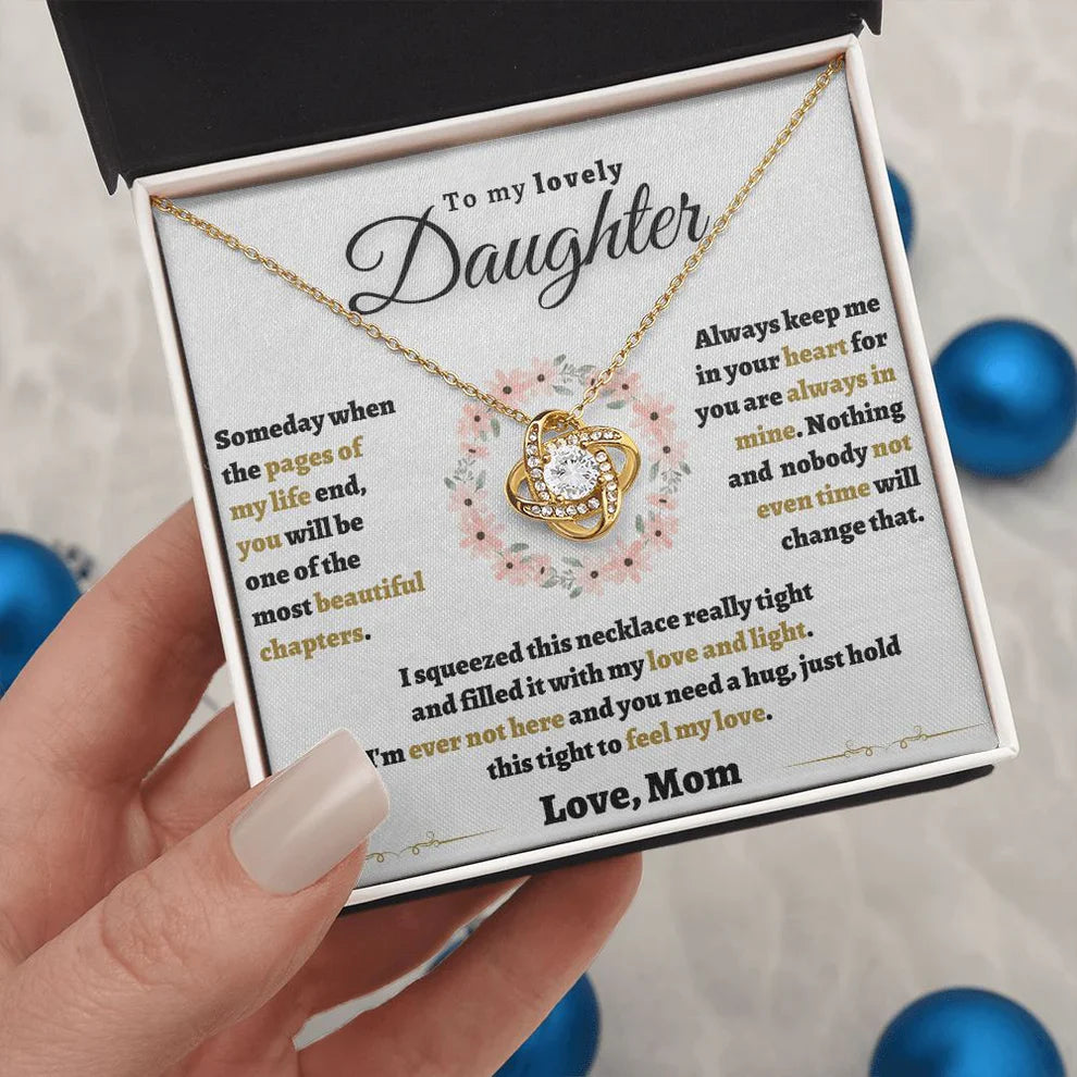 TO MY DAUGHTER FROM MOM - Premium Love Knot Necklace