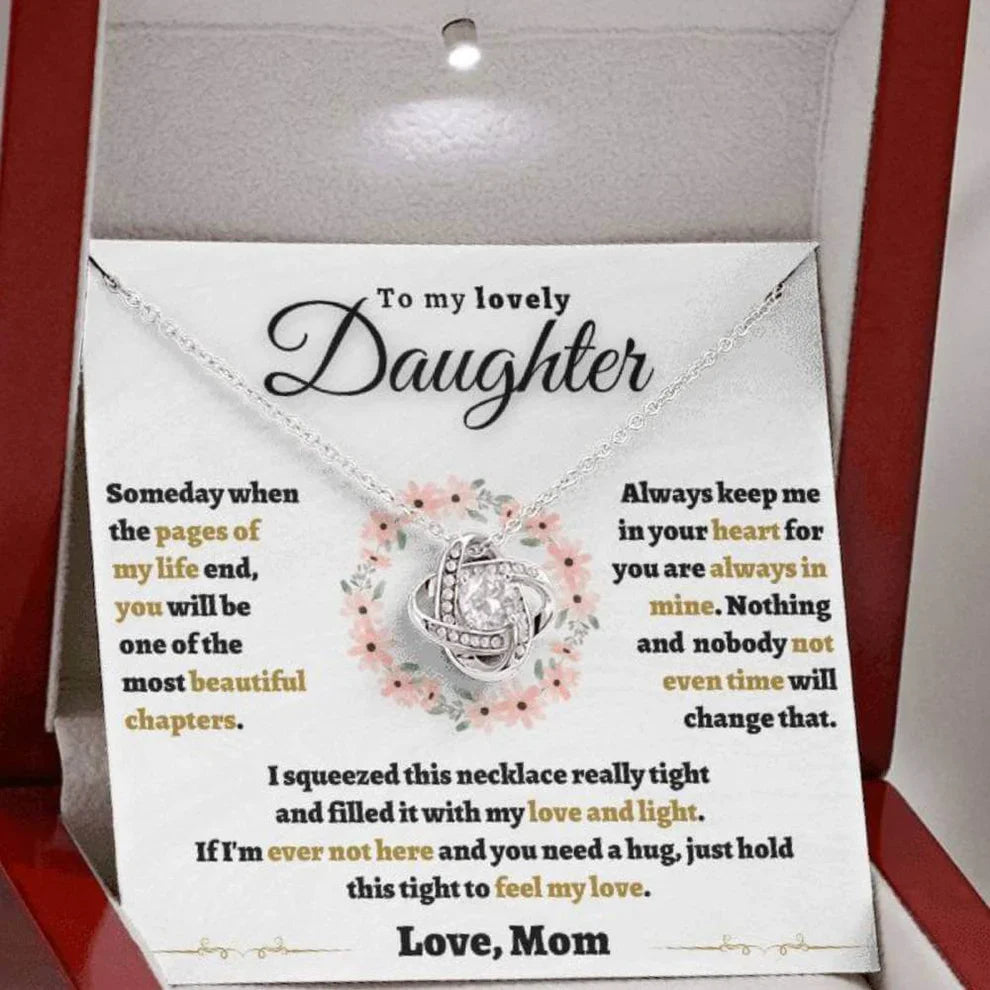 TO MY DAUGHTER FROM MOM - Premium Love Knot Necklace
