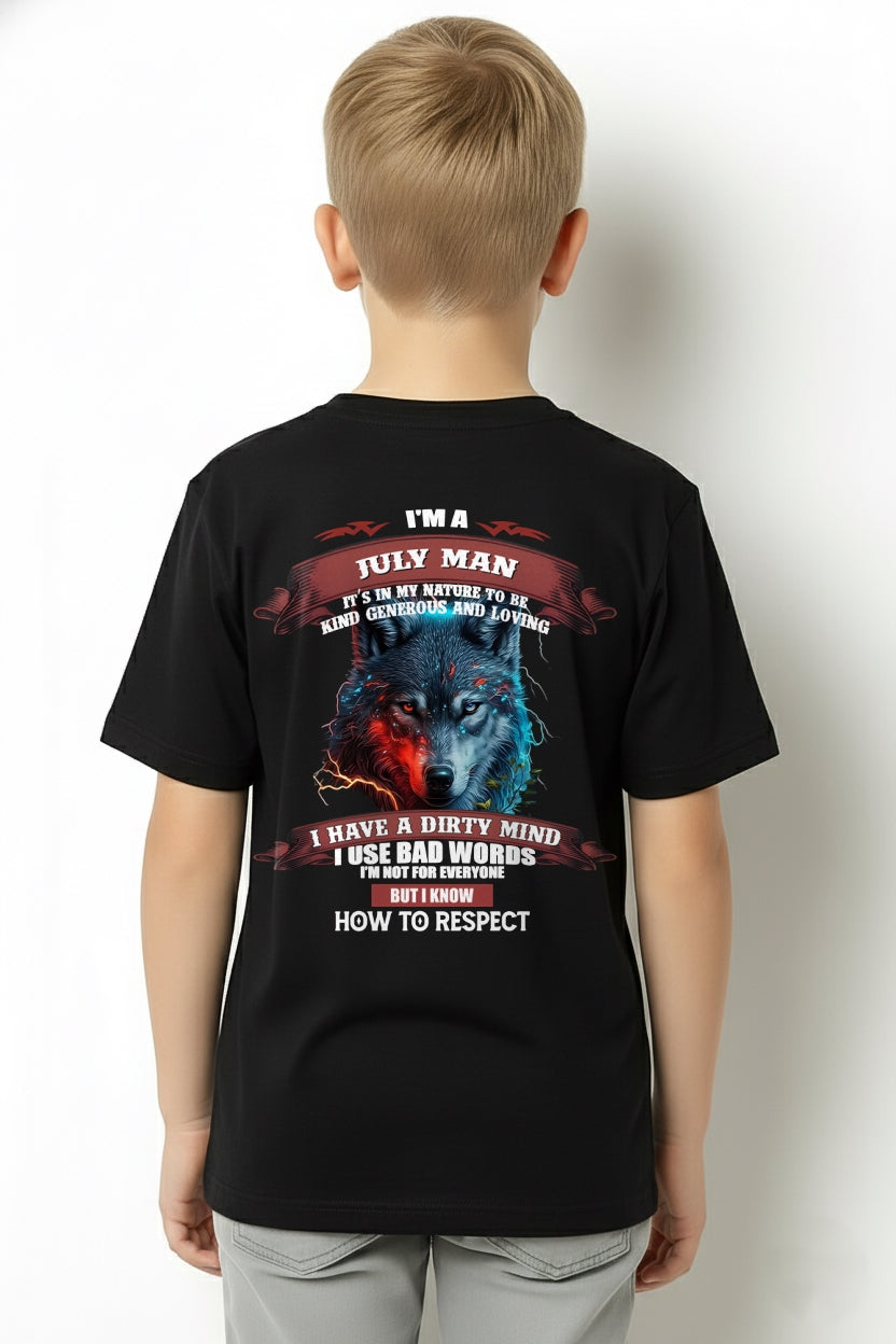 JULY - KNOW HOW TO RESPECT - BIRTHDAY T-SHIRT FOR MEN - EBIL07 / male (SKU12-162-07)