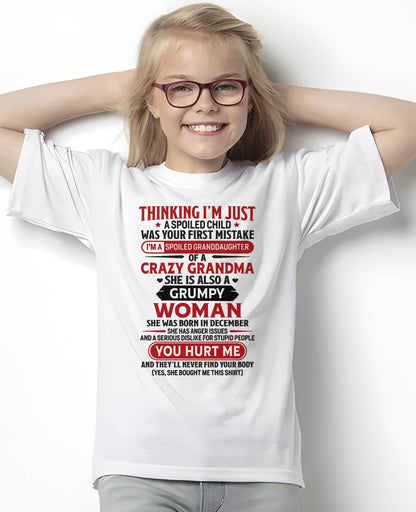 DECEMBER - TO MY GRANDDAUGHTER - SPOILED GRANDDAUGHTER - GIFT FROM GRANDMA - EBIL12 (SKU10-117-12)