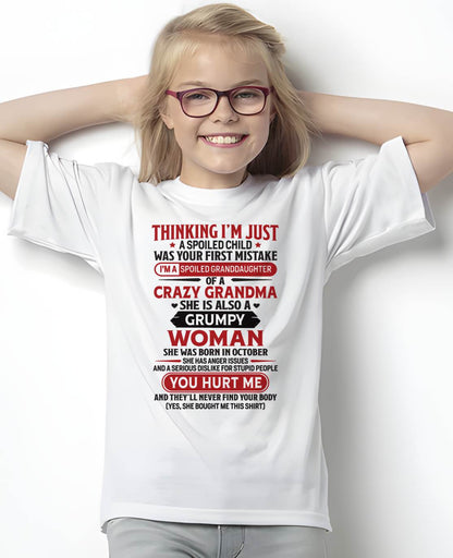 OCTOBER - TO MY GRANDDAUGHTER - SPOILED GRANDDAUGHTER - GIFT FROM GRANDMA - EBIL10 (SKU10-117-10)