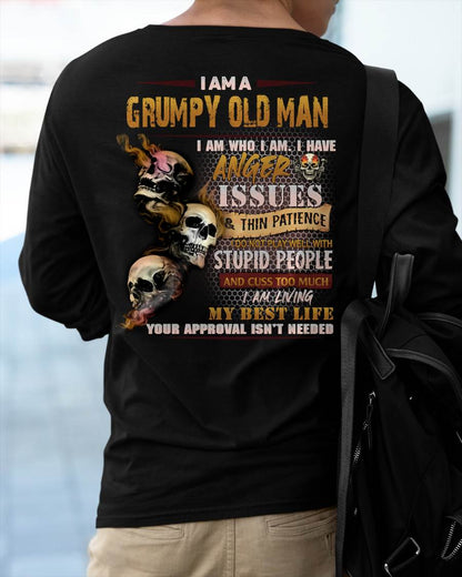 Grumpy Old Man T-Shirt - Funny Skull Anger Issues Tee - Perfect Gift For Men EBIL00 (SKU08-67-00)