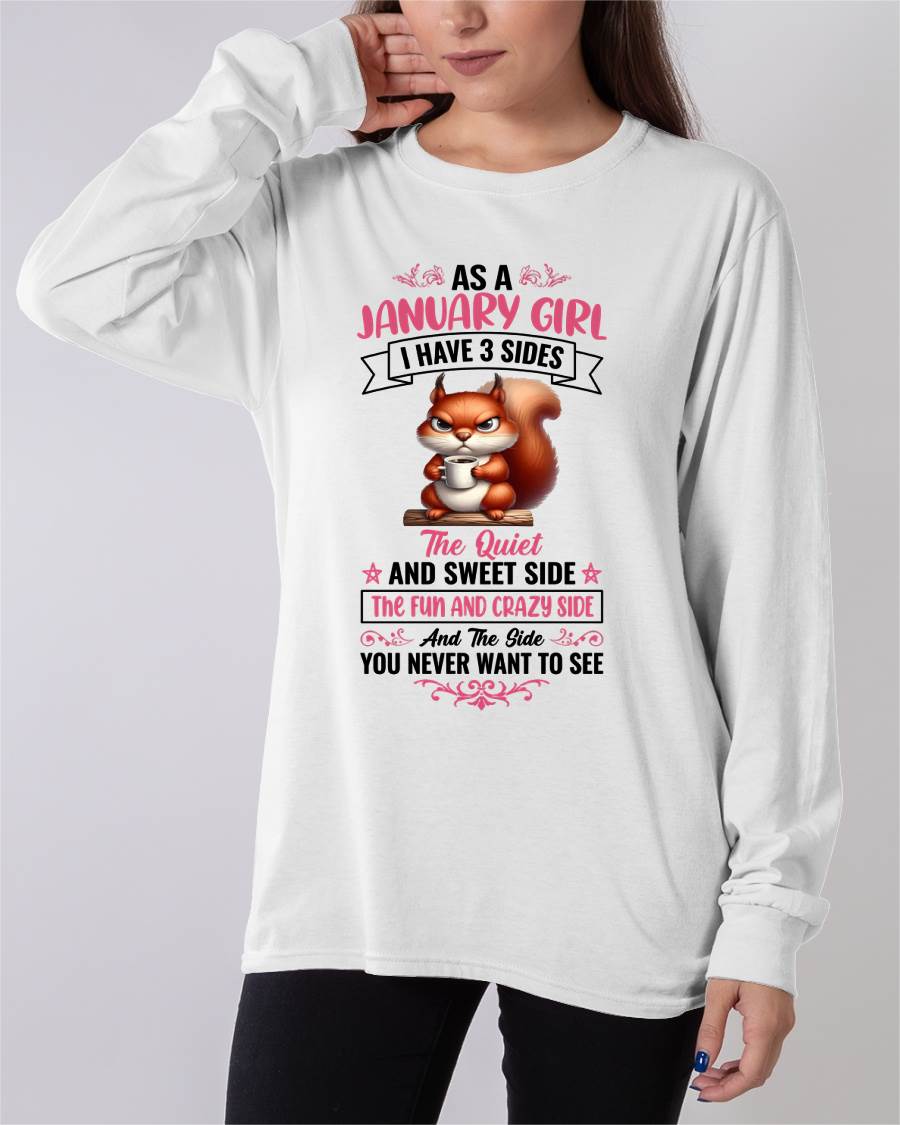 January - I Have 3 Sides – T Shirt For Woman – DONN01 (SKU2604-233-01)