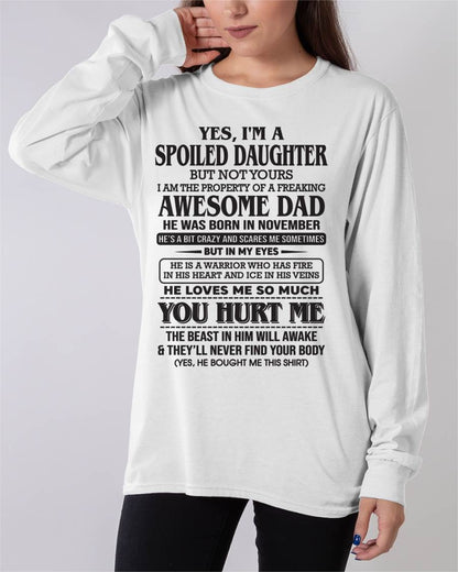 November – I Am The Property Of A Freaking Awesome Dad – Gift For Son And Daughter From Dad – DOAN11 (SKU11-28-11)