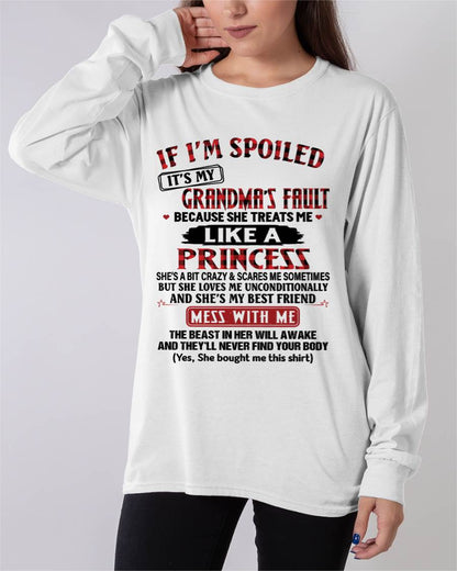 If I’m Spoiled, It’s My Grandma’s Fault – Gift For Grandson And Granddaughter From Grandma – DONN00 (SKU07-92-00)